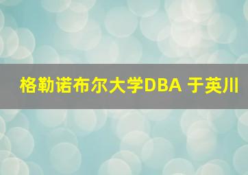 格勒诺布尔大学DBA 于英川